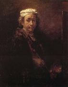 Rembrandt van rijn Autoportrait au chevalet painting